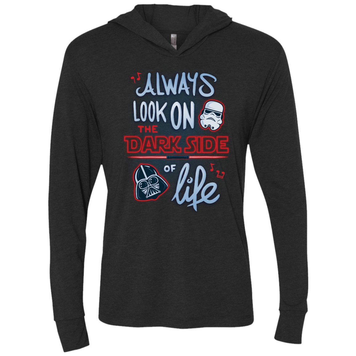 T-Shirts Vintage Black / X-Small Dark Side of Life Triblend Long Sleeve Hoodie Tee