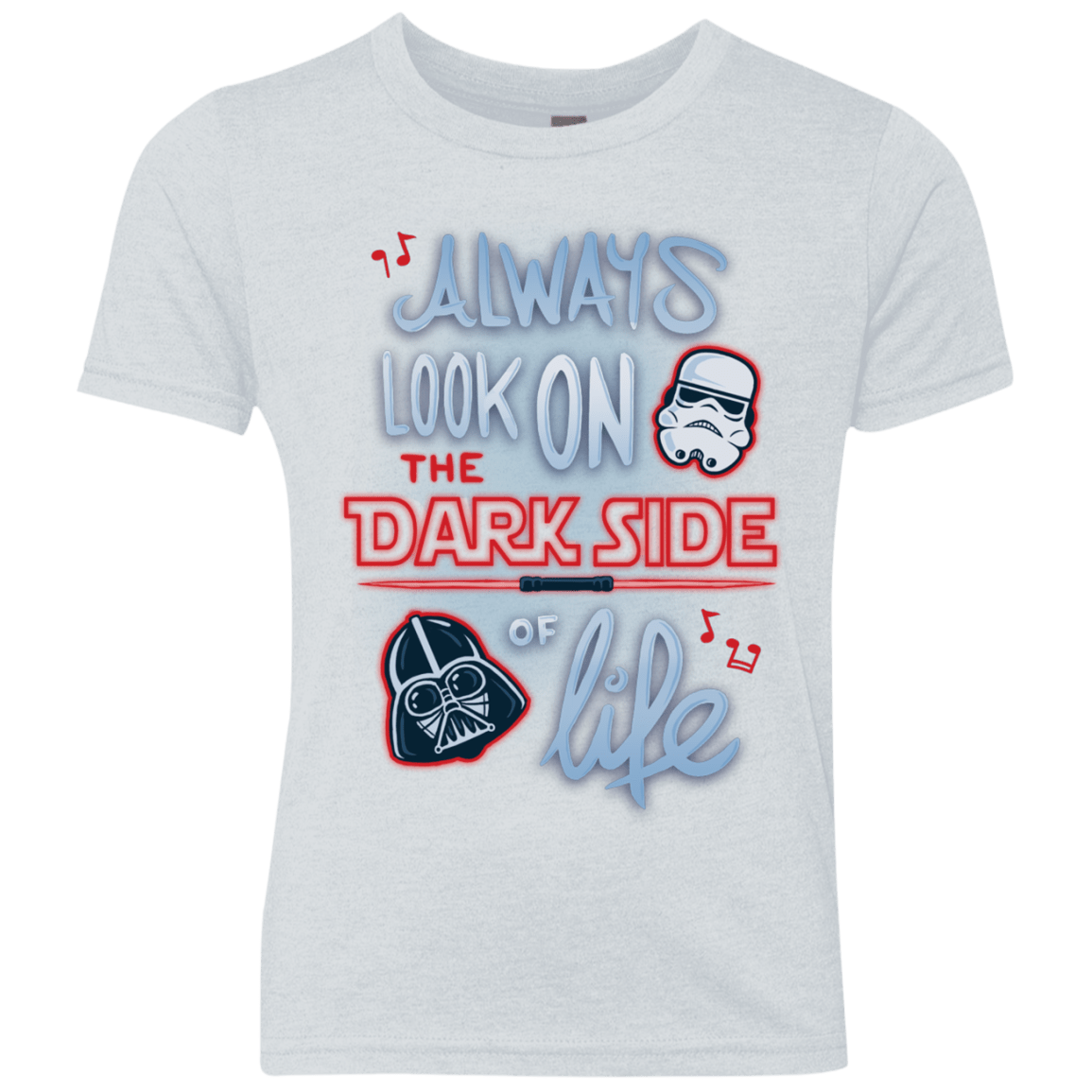 T-Shirts Heather White / YXS Dark Side of Life Youth Triblend T-Shirt