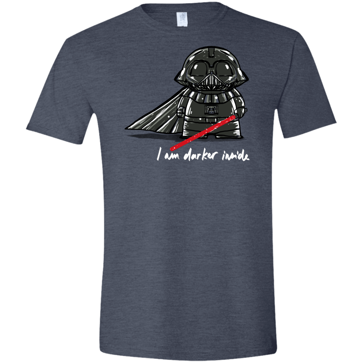 T-Shirts Heather Navy / S Darker Inside Men's Semi-Fitted Softstyle