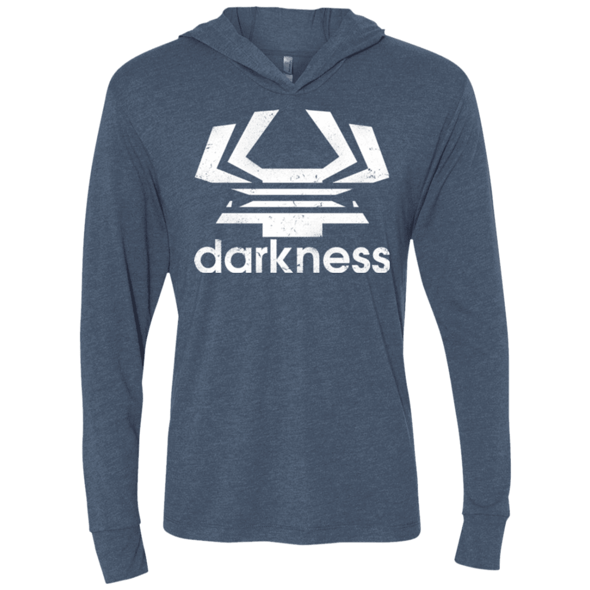 T-Shirts Indigo / X-Small Darkness (2) Triblend Long Sleeve Hoodie Tee