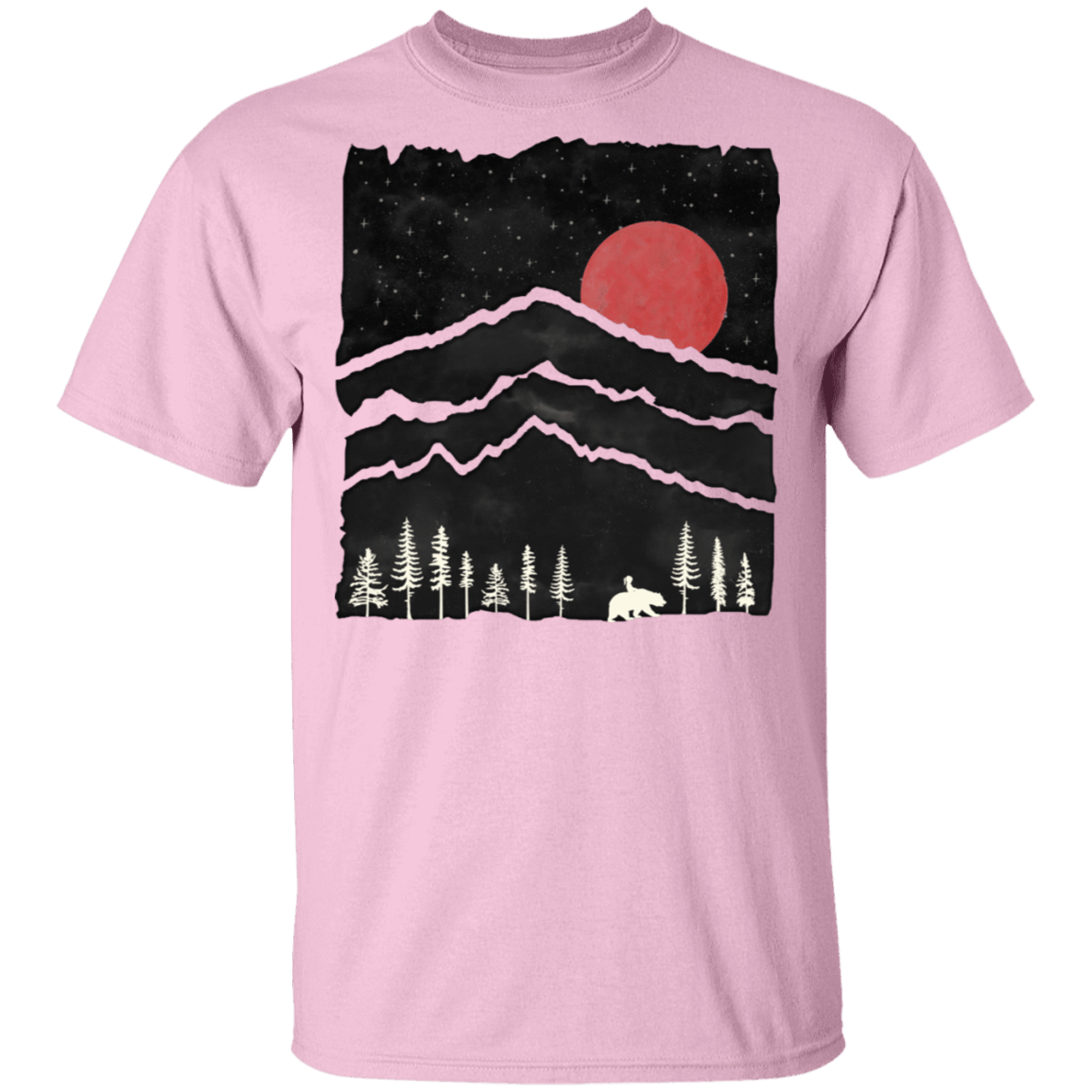 T-Shirts Light Pink / S Darkness Falls Bear Walk T-Shirt