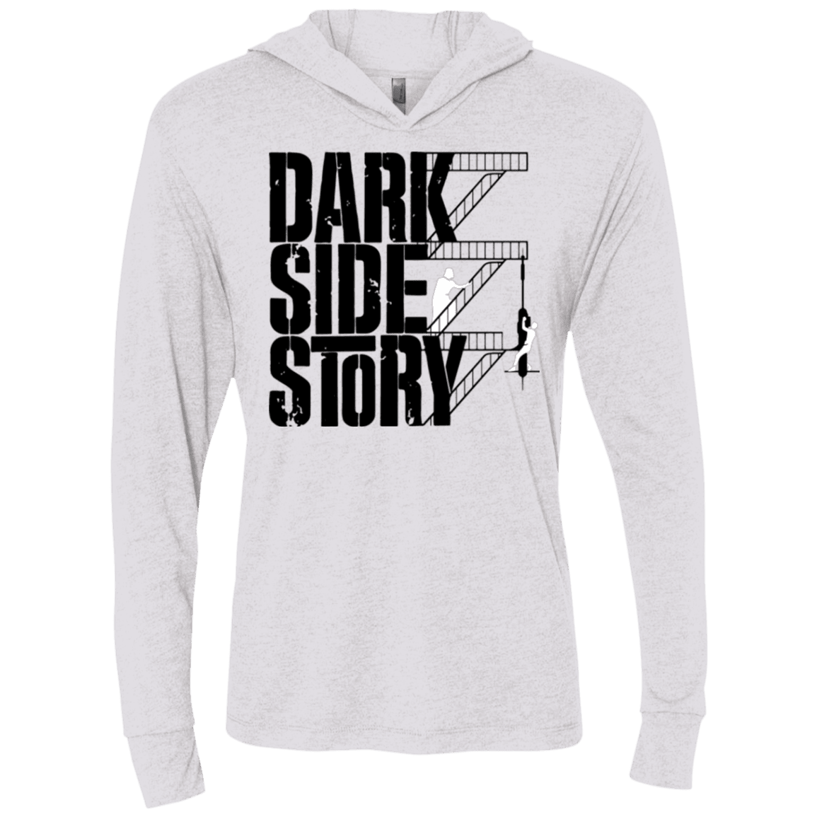 T-Shirts Heather White / X-Small DARKSIDE STORY Triblend Long Sleeve Hoodie Tee