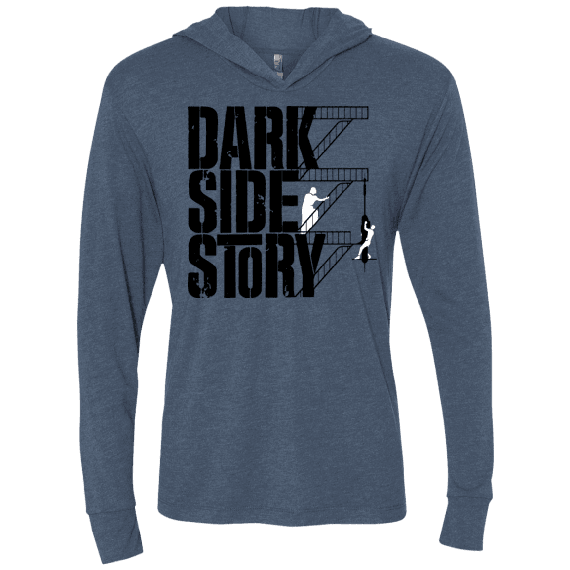 T-Shirts Indigo / X-Small DARKSIDE STORY Triblend Long Sleeve Hoodie Tee