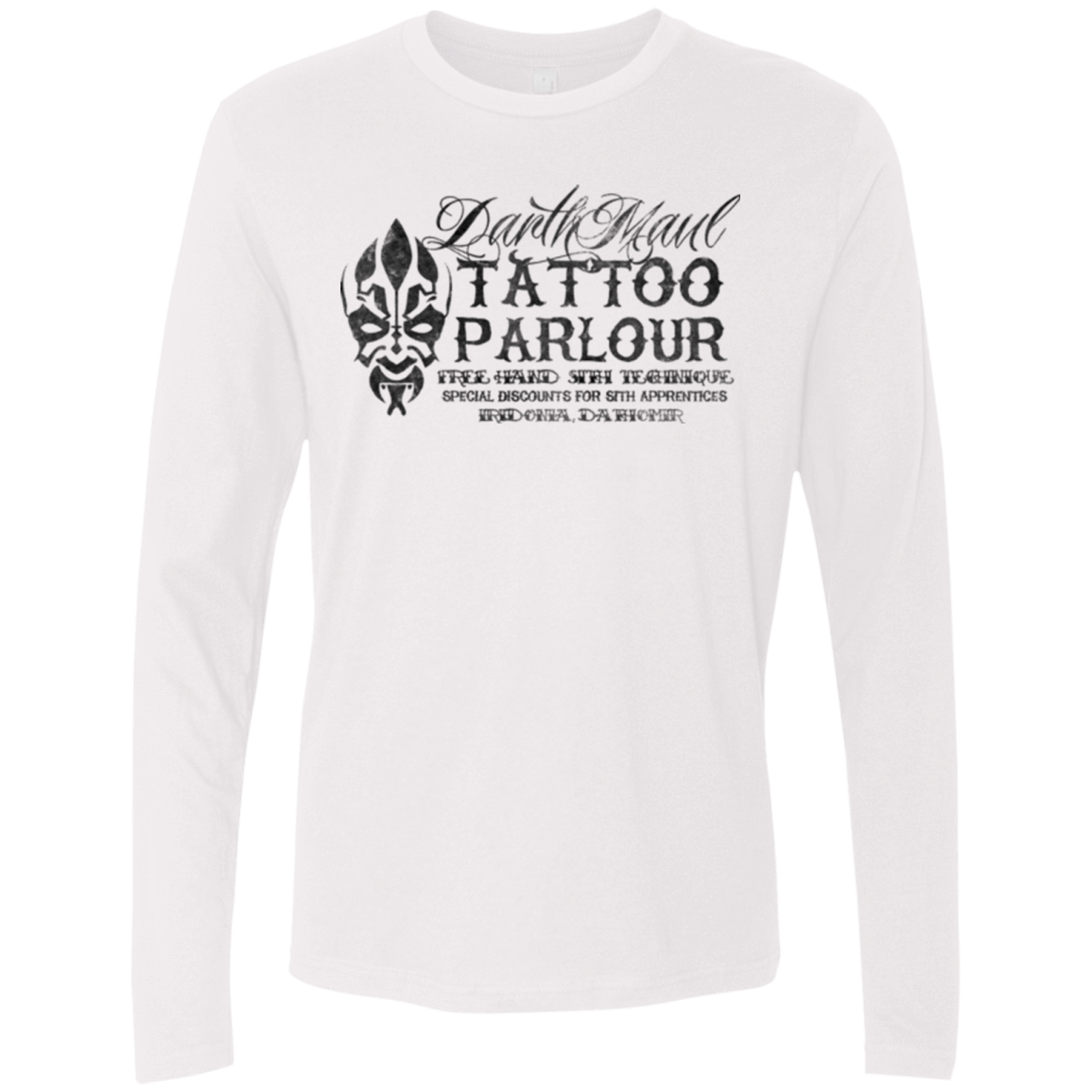 T-Shirts White / Small Darth Maul Tattoo Parlour Men's Premium Long Sleeve