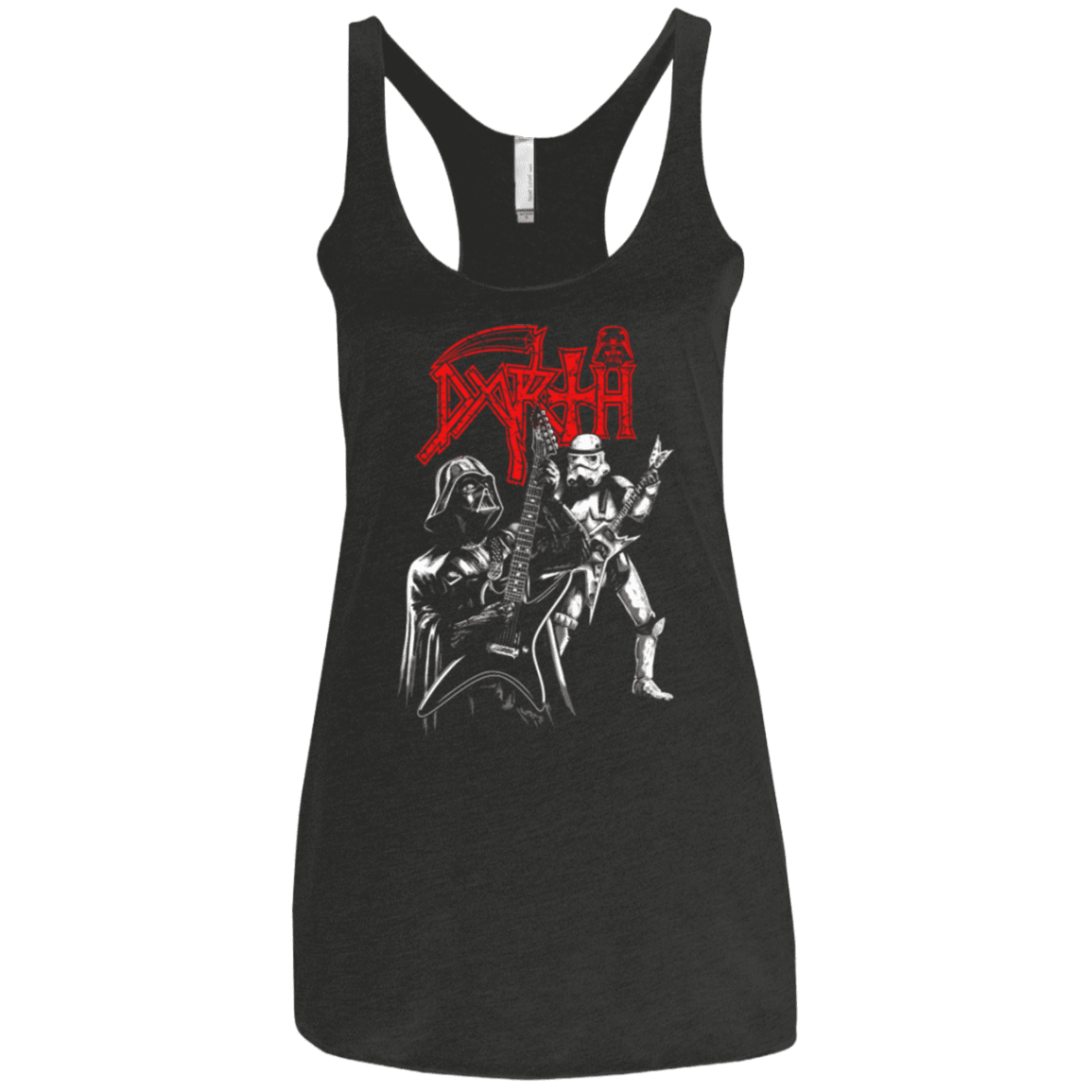 T-Shirts Vintage Black / X-Small DARTH METAL Women's Triblend Racerback Tank