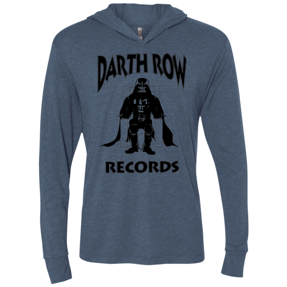 T-Shirts Indigo / X-Small Darth Row Records Triblend Long Sleeve Hoodie Tee
