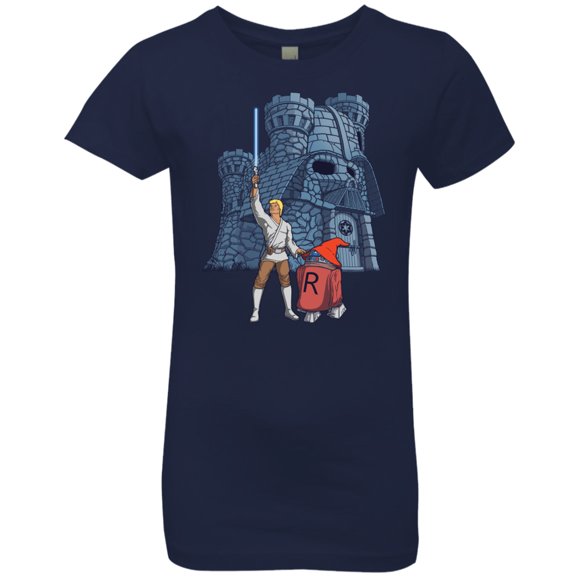 T-Shirts Midnight Navy / YXS Darthskull Castle Girls Premium T-Shirt