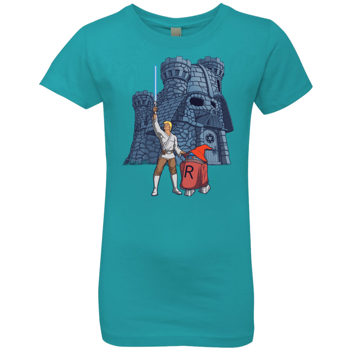 T-Shirts Tahiti Blue / YXS Darthskull Castle Girls Premium T-Shirt