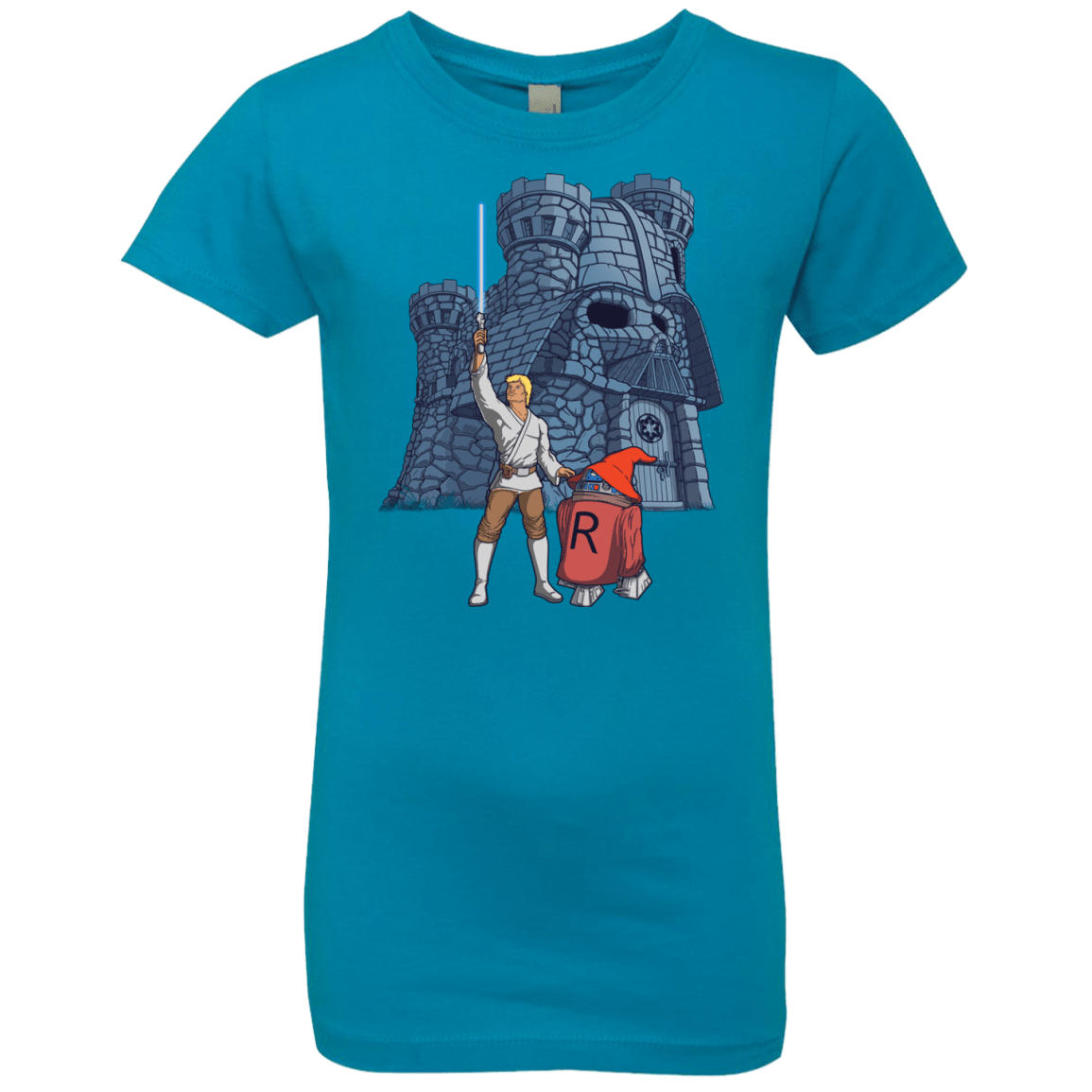 T-Shirts Turquoise / YXS Darthskull Castle Girls Premium T-Shirt
