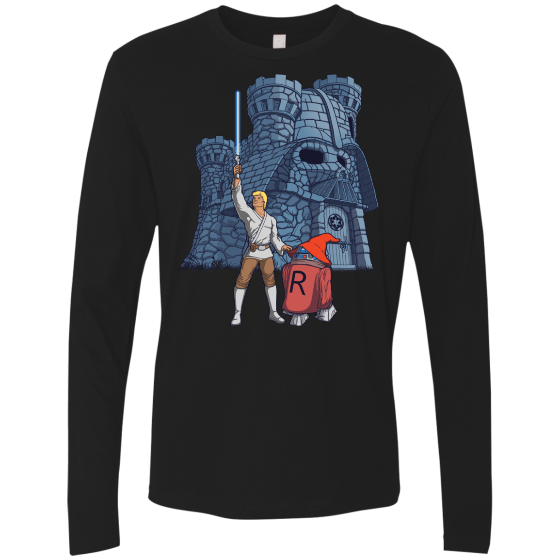 T-Shirts Black / S Darthskull Castle Men's Premium Long Sleeve