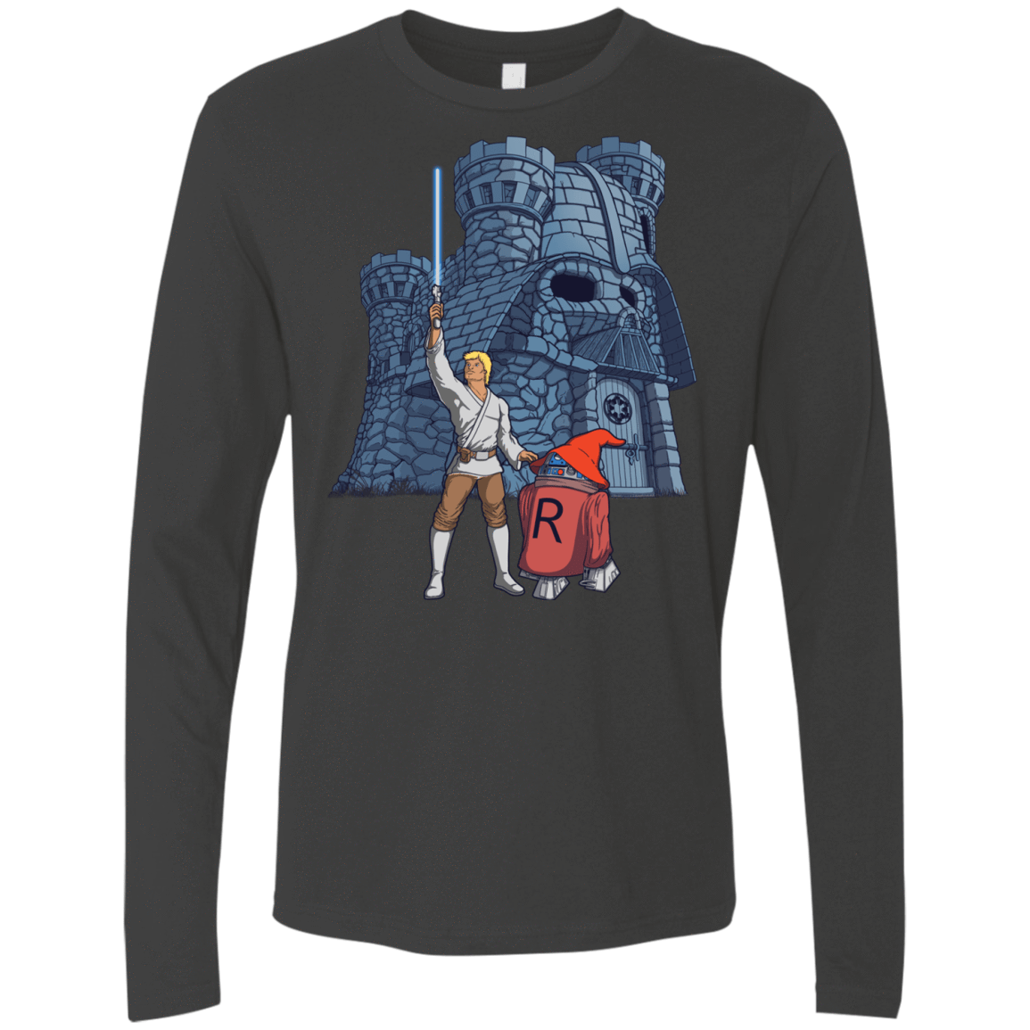 T-Shirts Heavy Metal / S Darthskull Castle Men's Premium Long Sleeve