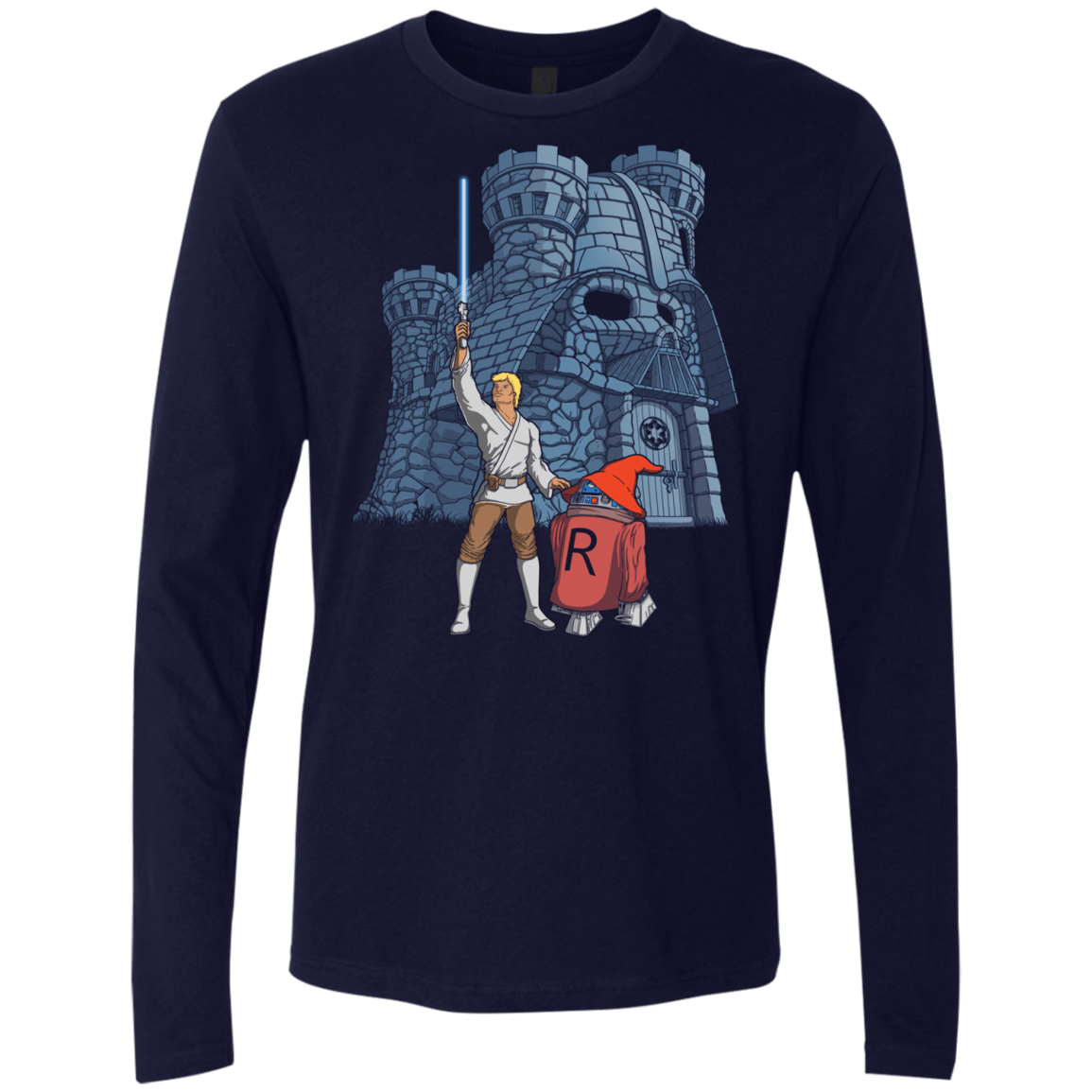 T-Shirts Midnight Navy / S Darthskull Castle Men's Premium Long Sleeve