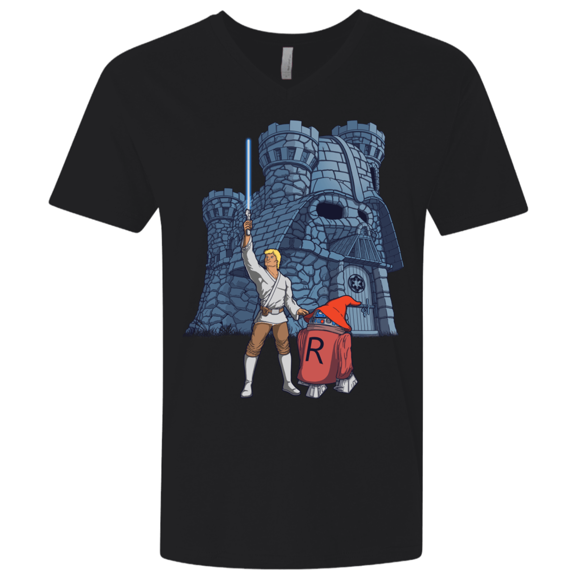 T-Shirts Black / X-Small Darthskull Castle Men's Premium V-Neck