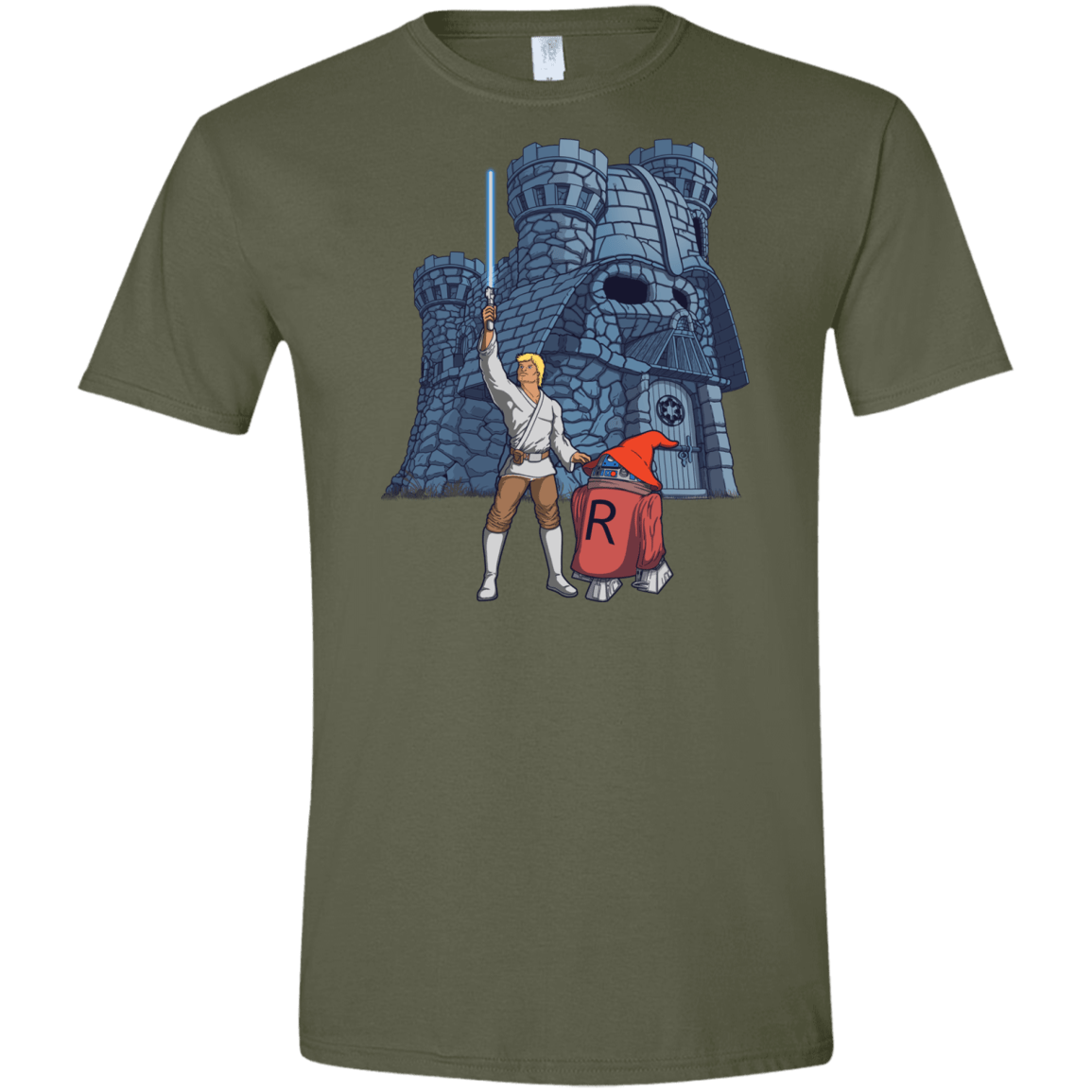 T-Shirts Military Green / S Darthskull Castle Men's Semi-Fitted Softstyle