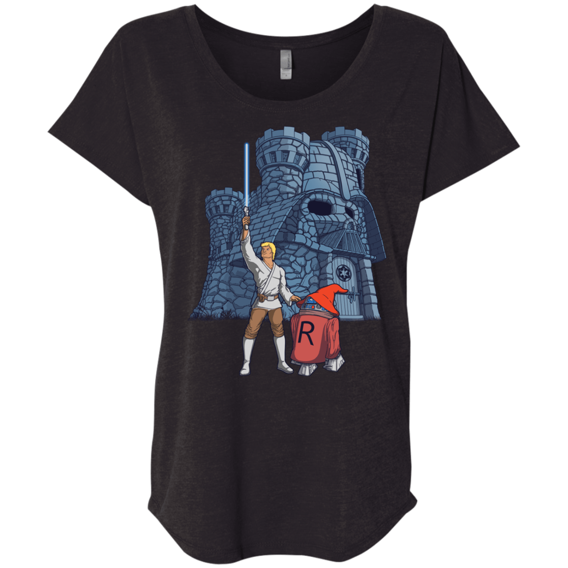 T-Shirts Vintage Black / X-Small Darthskull Castle Triblend Dolman Sleeve