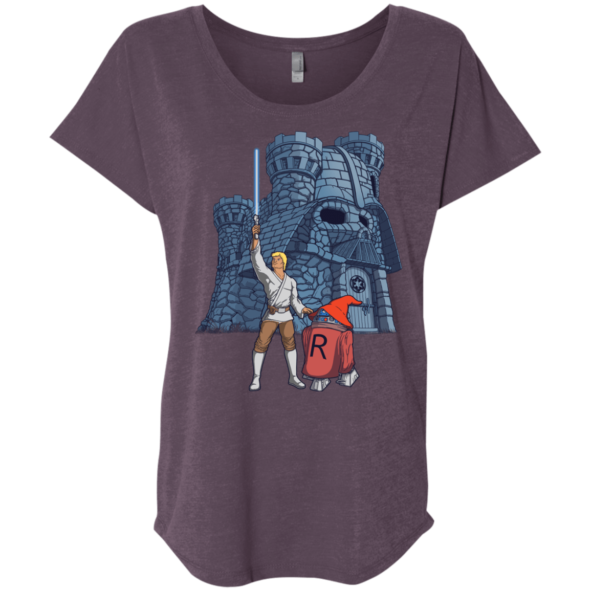 T-Shirts Vintage Purple / X-Small Darthskull Castle Triblend Dolman Sleeve