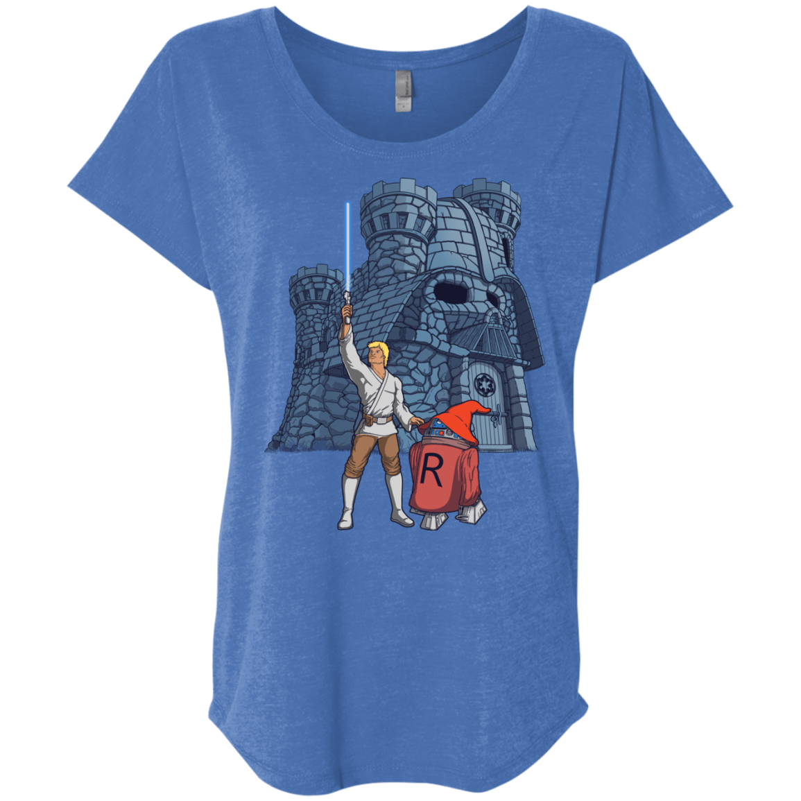 T-Shirts Vintage Royal / X-Small Darthskull Castle Triblend Dolman Sleeve