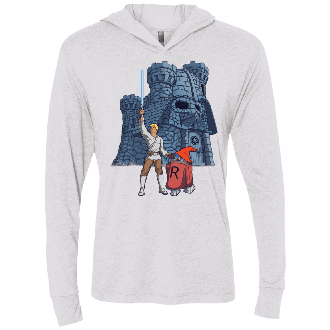 T-Shirts Heather White / X-Small Darthskull Castle Triblend Long Sleeve Hoodie Tee