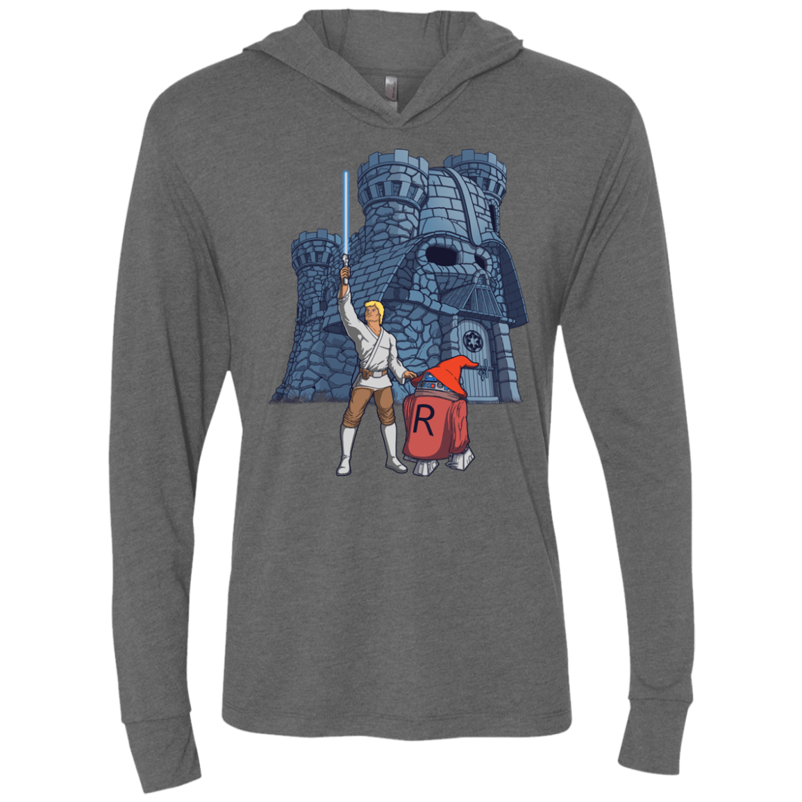 T-Shirts Premium Heather / X-Small Darthskull Castle Triblend Long Sleeve Hoodie Tee