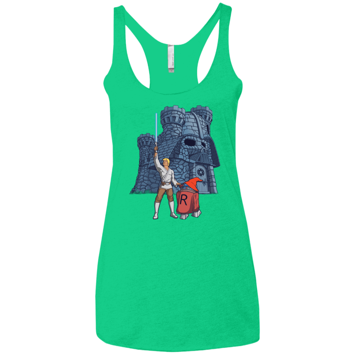 T-Shirts Envy / X-Small Darthskull Castle Women's Triblend Racerback Tank