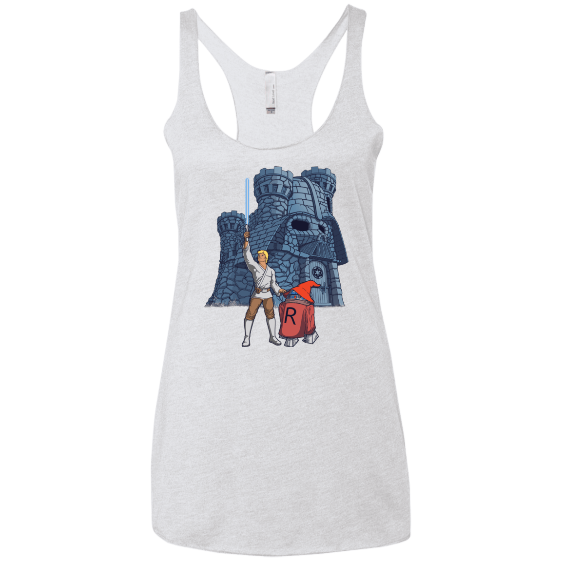 T-Shirts Heather White / X-Small Darthskull Castle Women's Triblend Racerback Tank