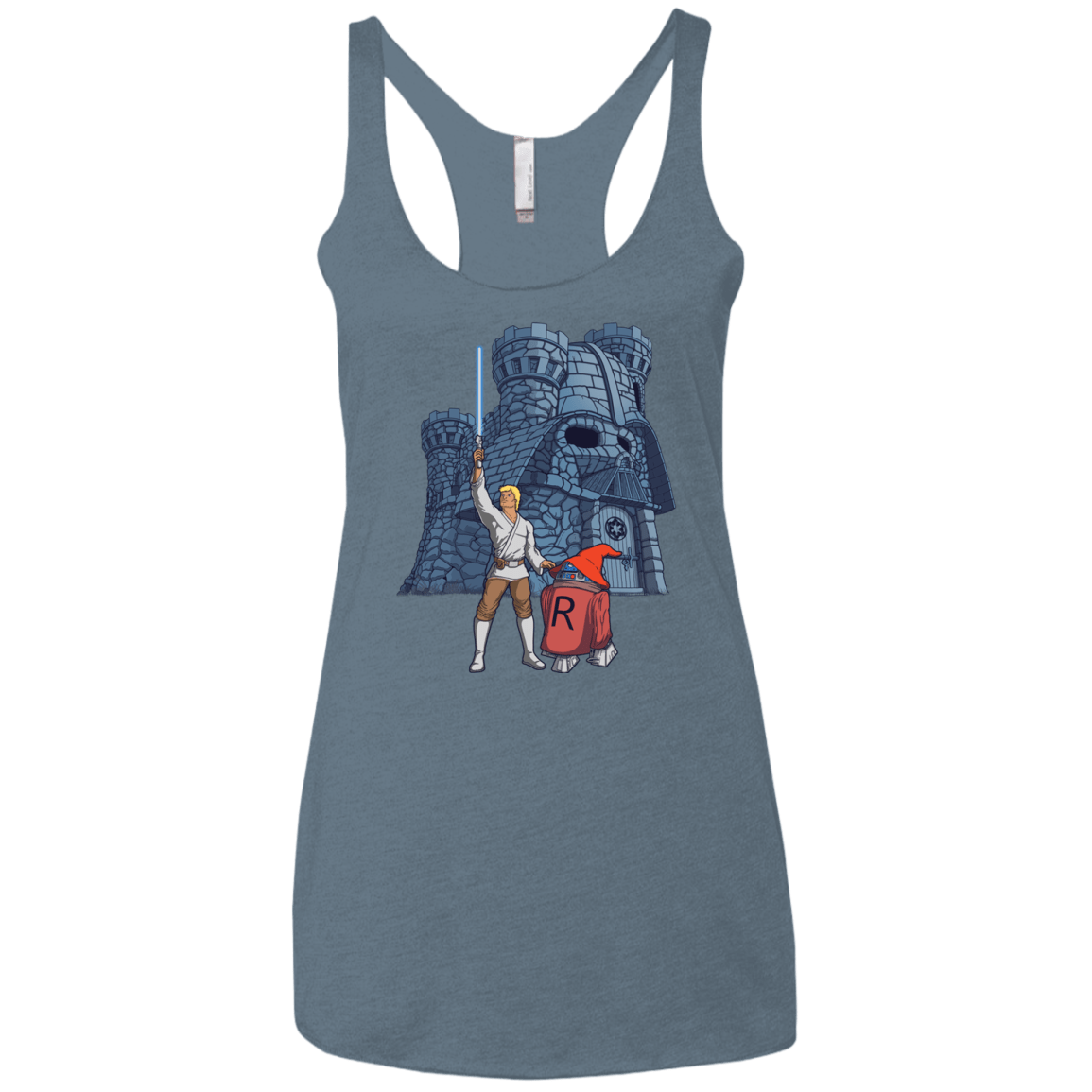 T-Shirts Indigo / X-Small Darthskull Castle Women's Triblend Racerback Tank