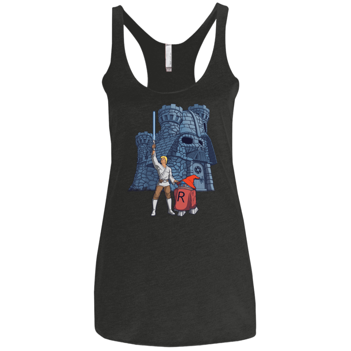 T-Shirts Vintage Black / X-Small Darthskull Castle Women's Triblend Racerback Tank