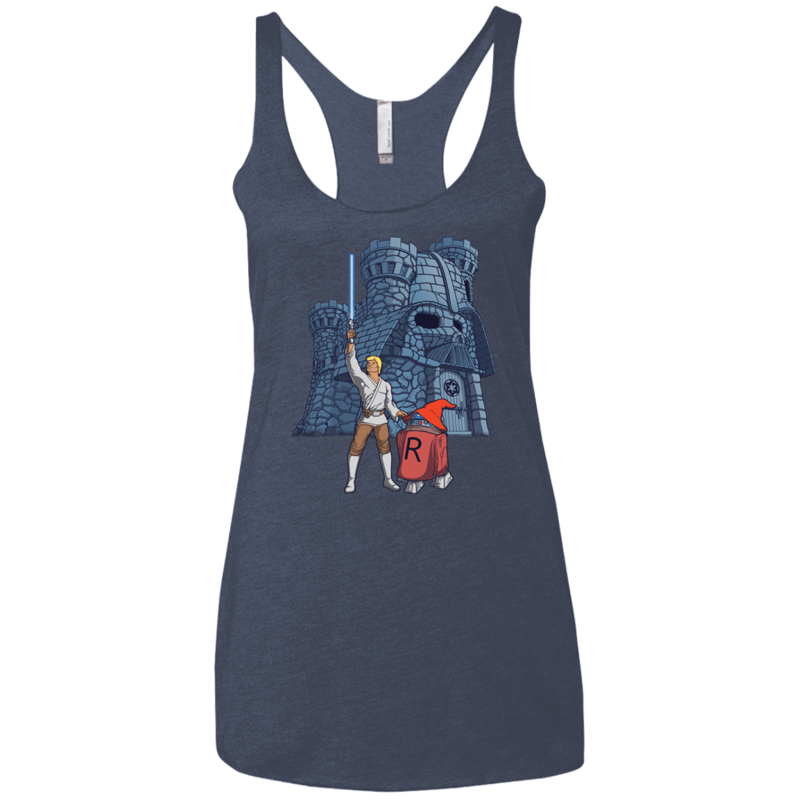 T-Shirts Vintage Navy / X-Small Darthskull Castle Women's Triblend Racerback Tank