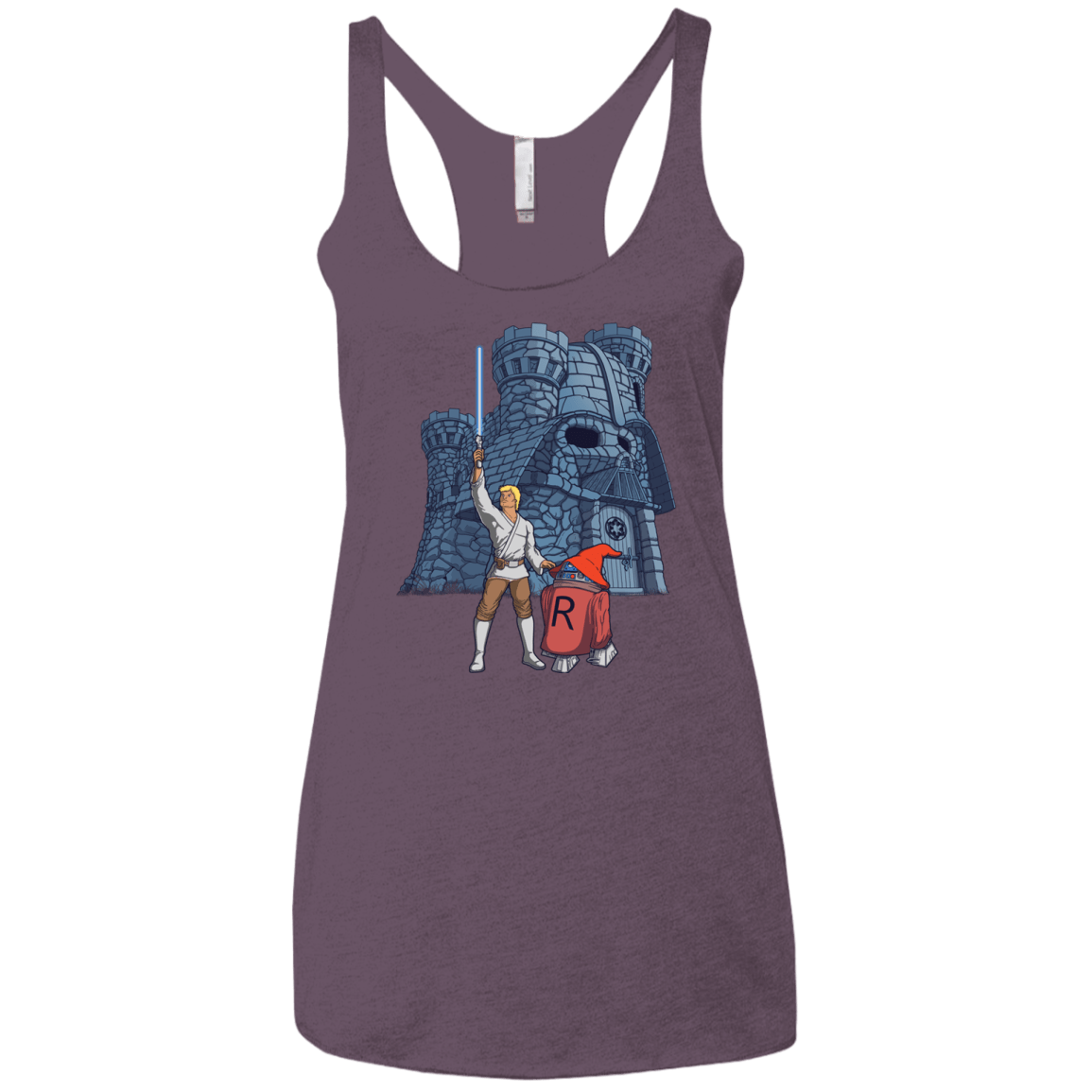 T-Shirts Vintage Purple / X-Small Darthskull Castle Women's Triblend Racerback Tank