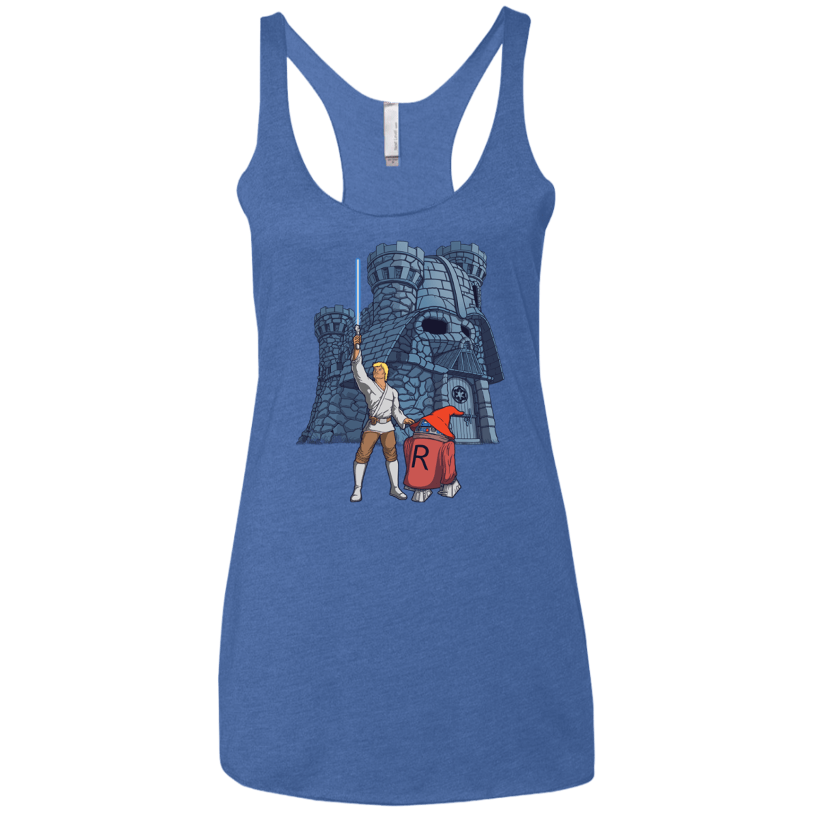 T-Shirts Vintage Royal / X-Small Darthskull Castle Women's Triblend Racerback Tank