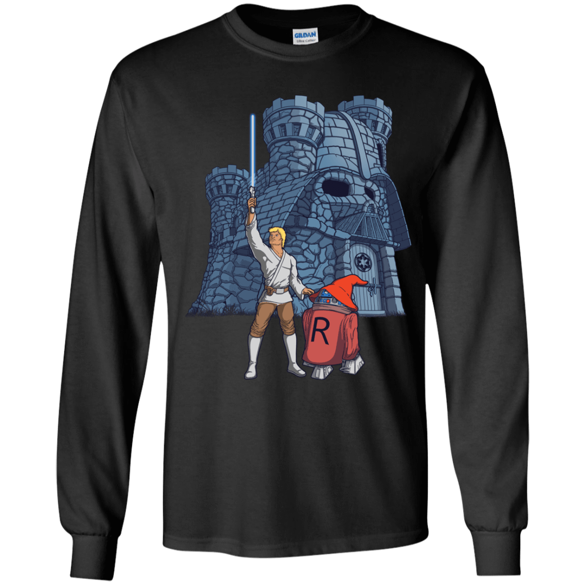T-Shirts Black / YS Darthskull Castle Youth Long Sleeve T-Shirt