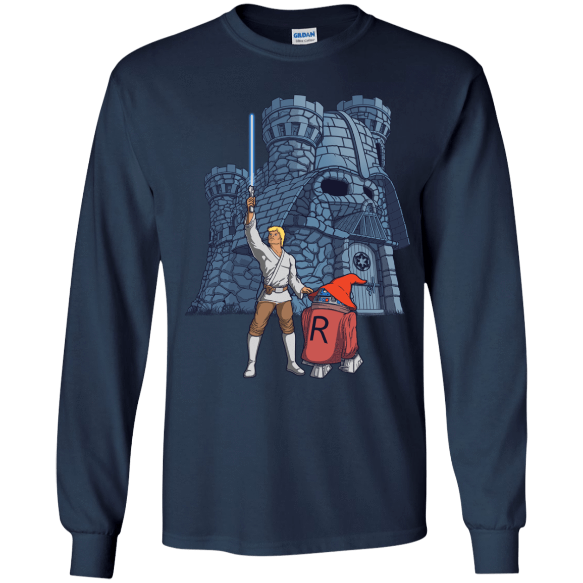 T-Shirts Navy / YS Darthskull Castle Youth Long Sleeve T-Shirt