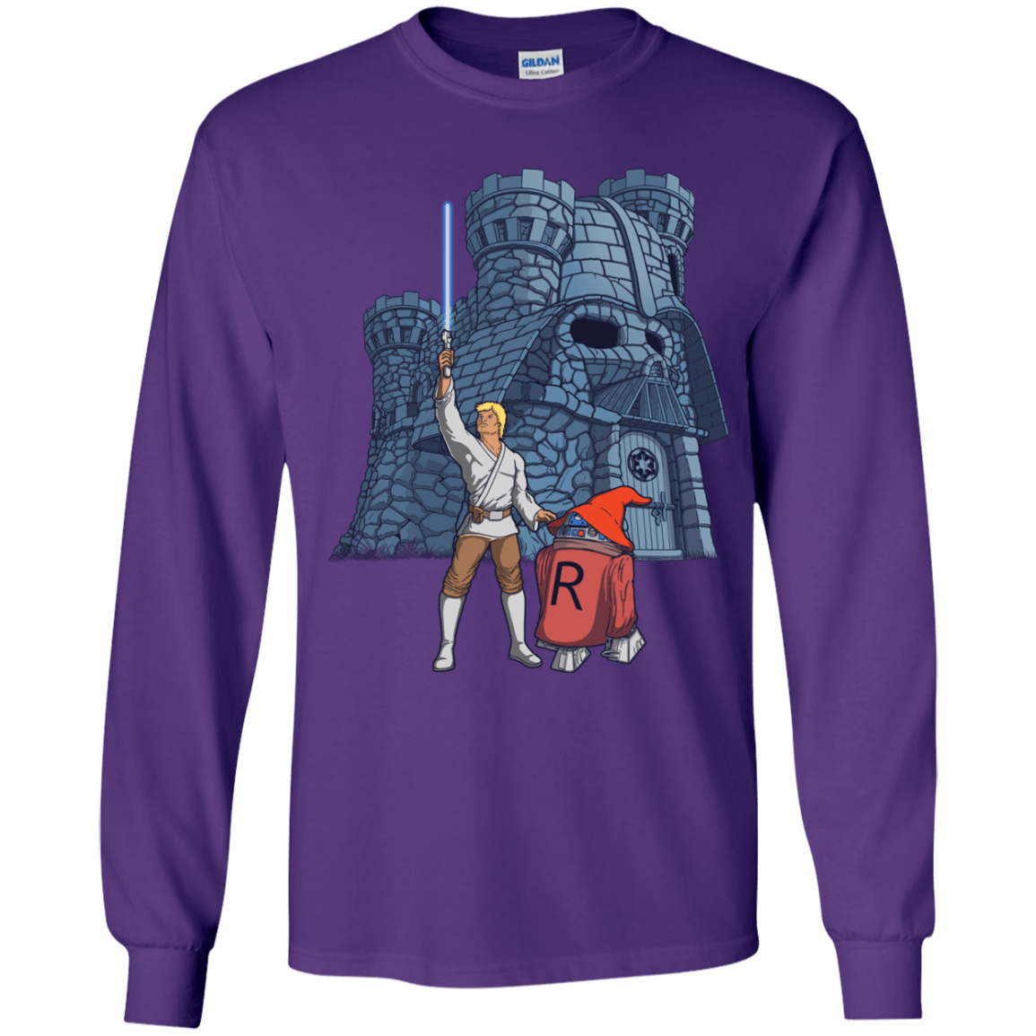 T-Shirts Purple / YS Darthskull Castle Youth Long Sleeve T-Shirt