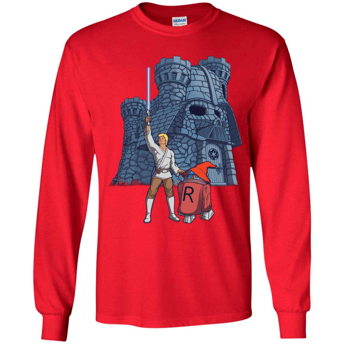 T-Shirts Red / YS Darthskull Castle Youth Long Sleeve T-Shirt