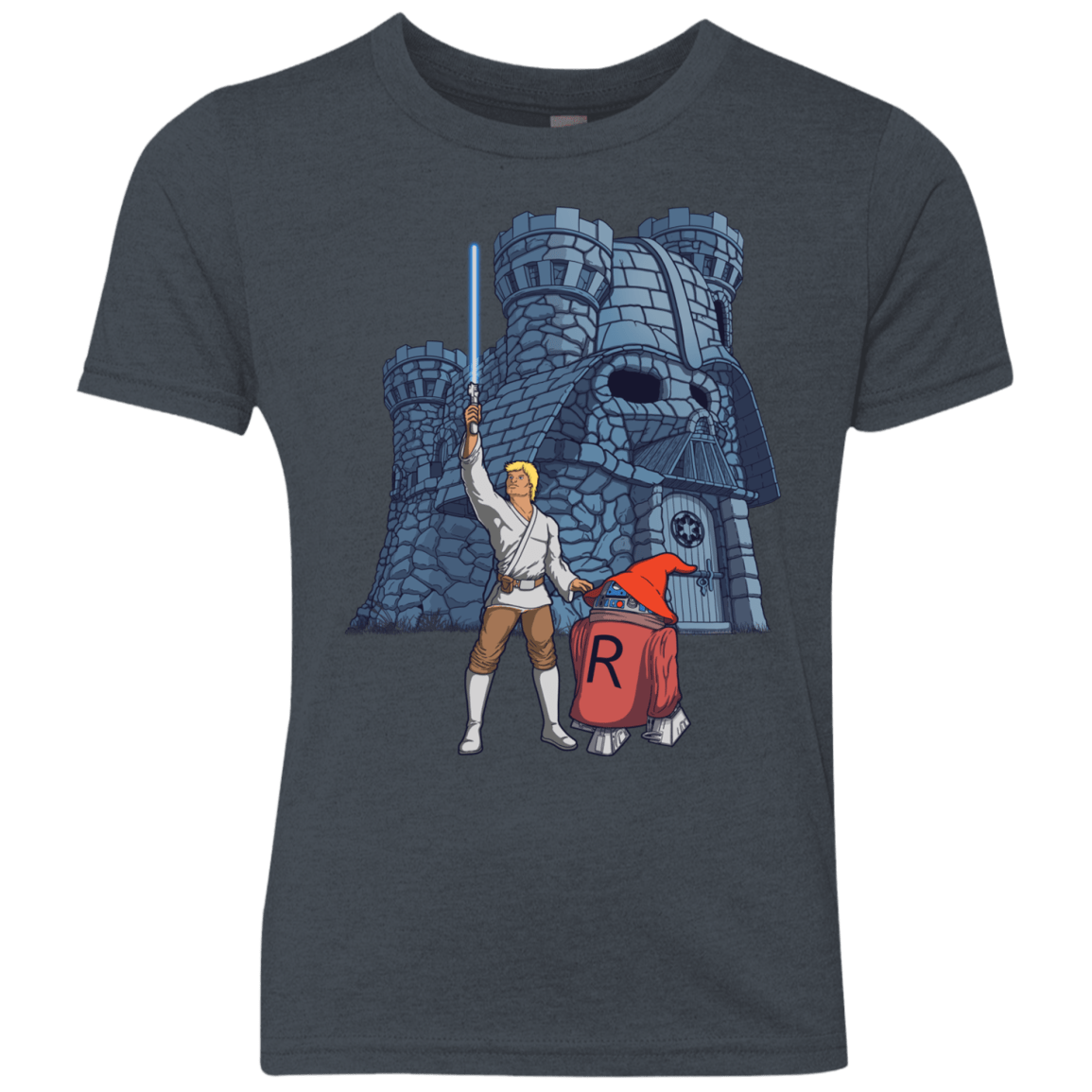 T-Shirts Vintage Navy / YXS Darthskull Castle Youth Triblend T-Shirt