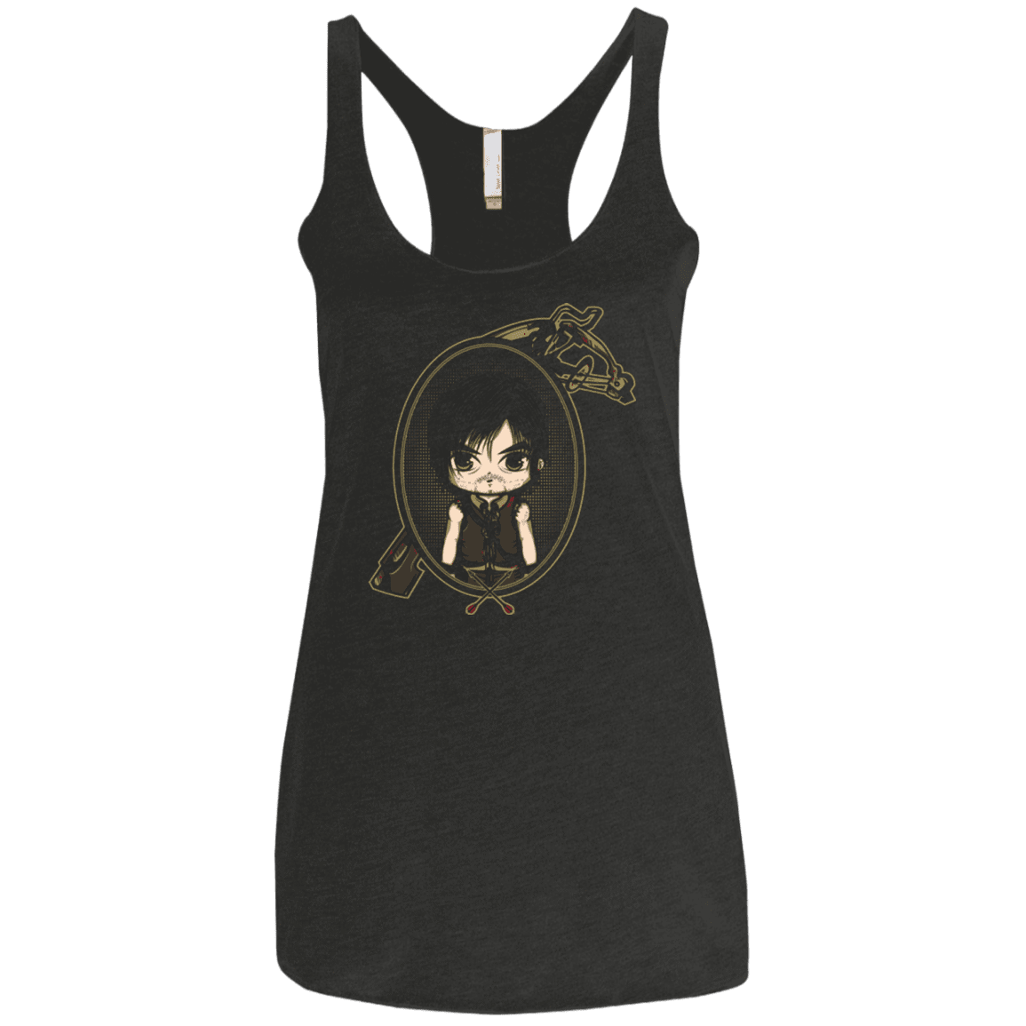 T-Shirts Vintage Black / X-Small Daryl Portrait Women's Triblend Racerback Tank