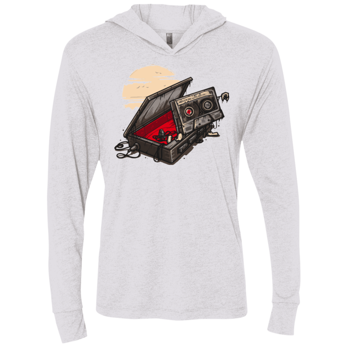 T-Shirts Heather White / X-Small Dead Man Walkman Triblend Long Sleeve Hoodie Tee