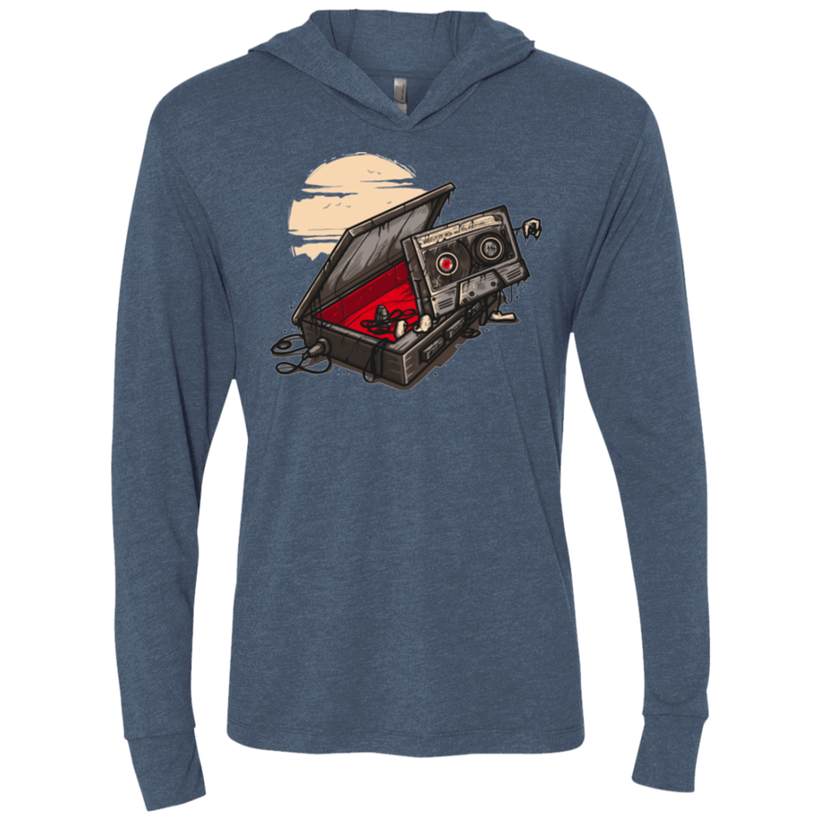 T-Shirts Indigo / X-Small Dead Man Walkman Triblend Long Sleeve Hoodie Tee