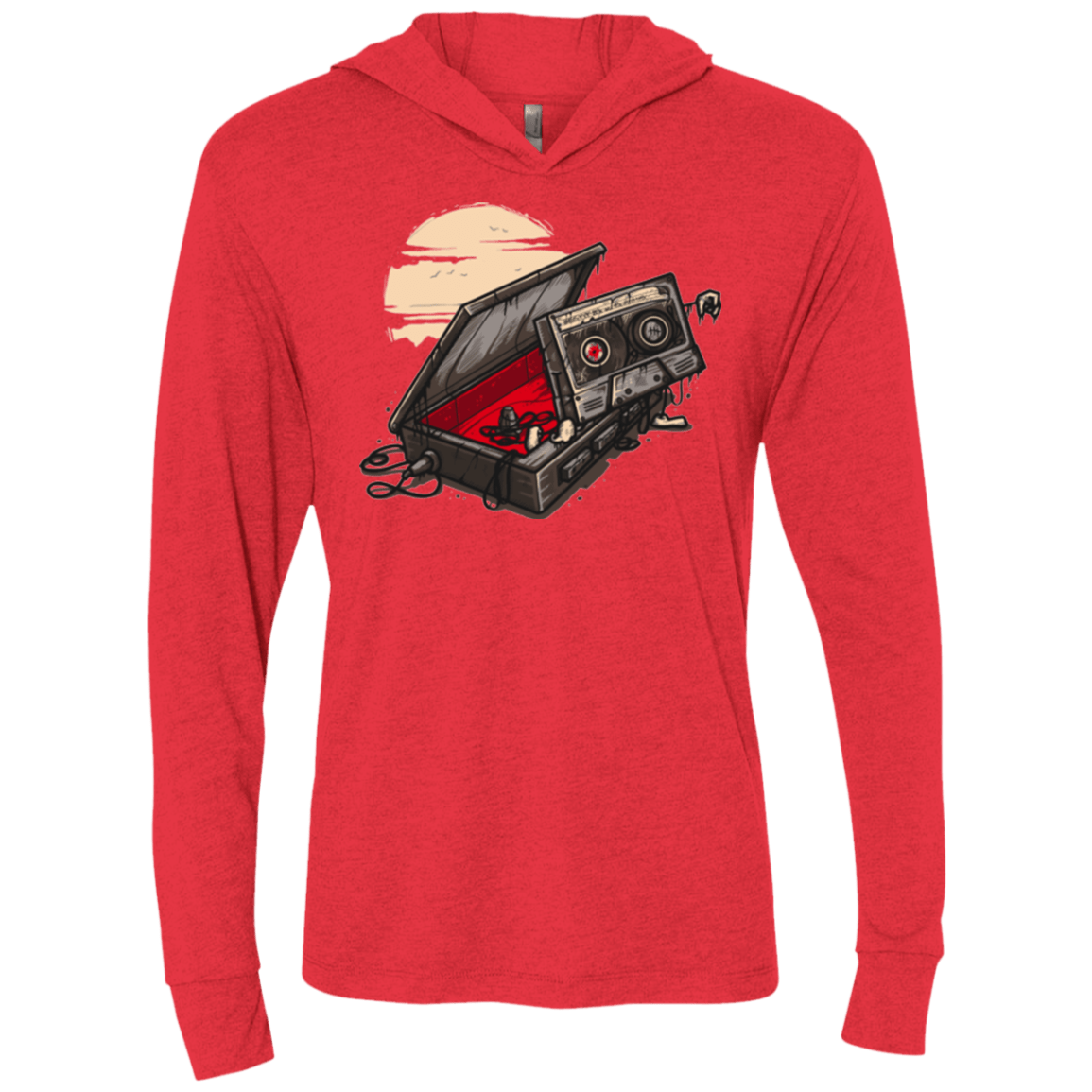 T-Shirts Vintage Red / X-Small Dead Man Walkman Triblend Long Sleeve Hoodie Tee