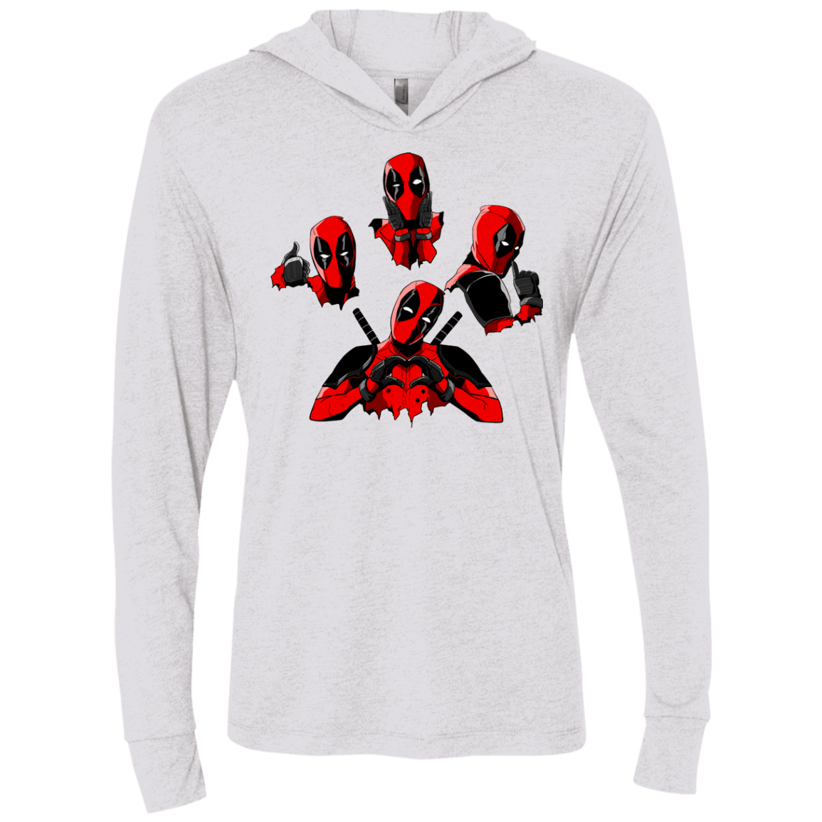 T-Shirts Heather White / X-Small Dead Rhapsody Triblend Long Sleeve Hoodie Tee