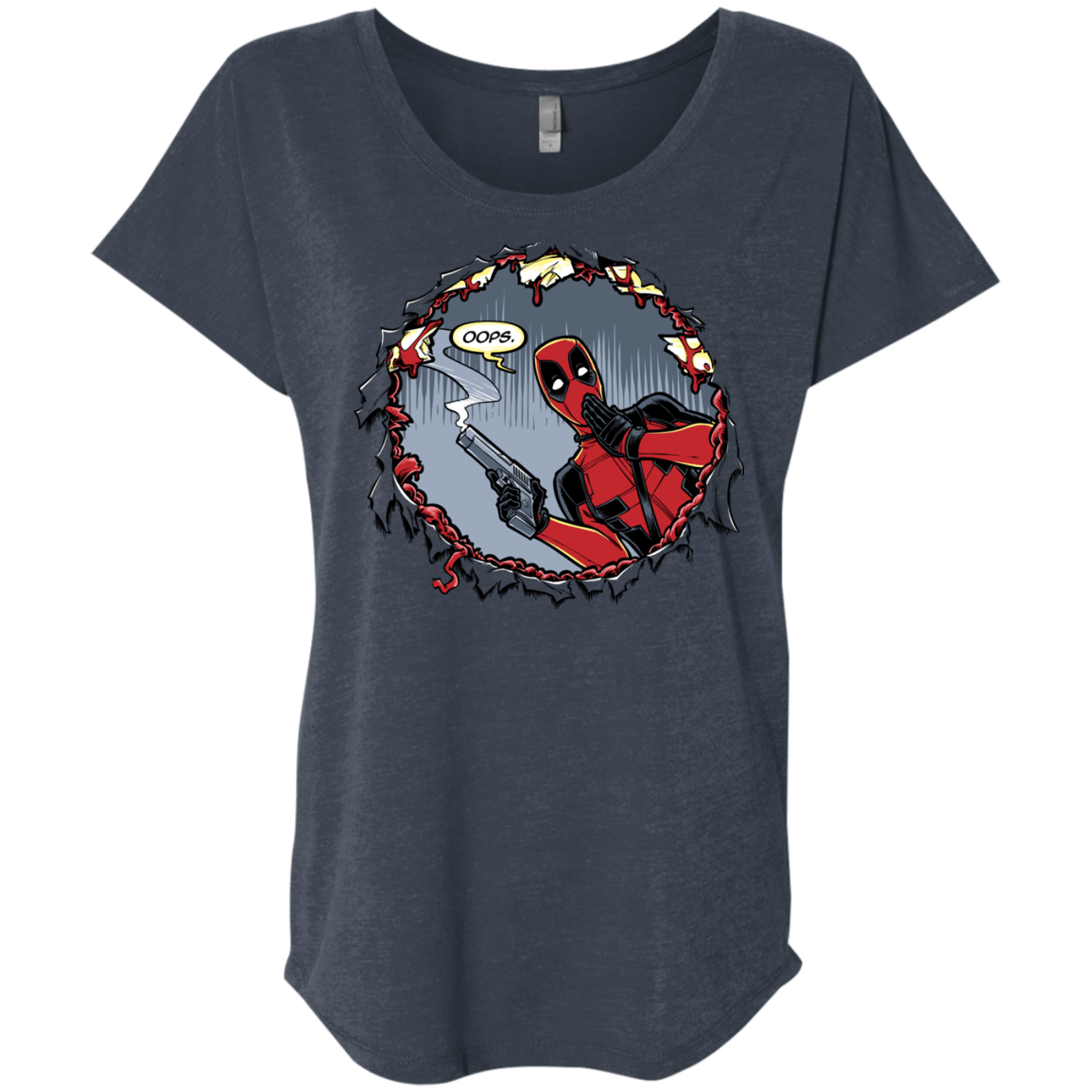 T-Shirts Vintage Navy / X-Small Deadpool 007 Triblend Dolman Sleeve