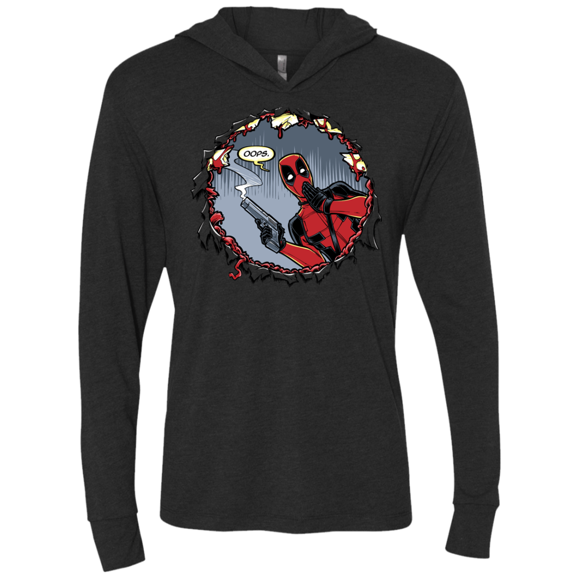 T-Shirts Vintage Black / X-Small Deadpool 007 Triblend Long Sleeve Hoodie Tee