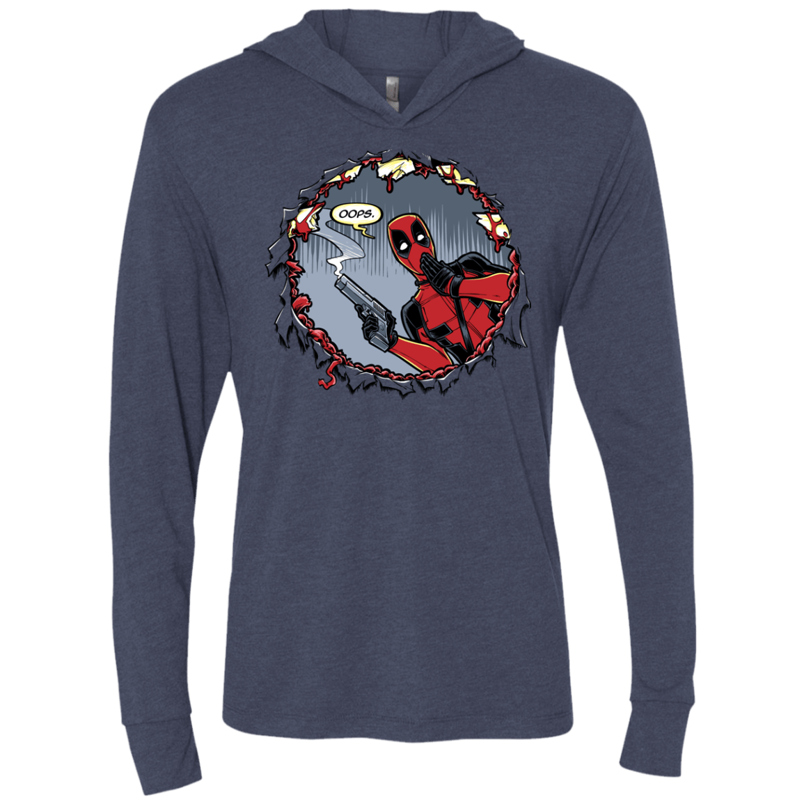 T-Shirts Vintage Navy / X-Small Deadpool 007 Triblend Long Sleeve Hoodie Tee