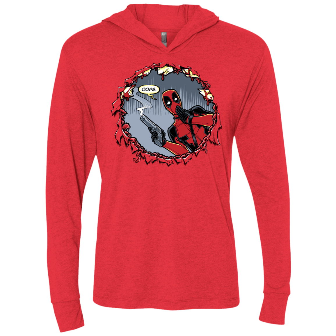 T-Shirts Vintage Red / X-Small Deadpool 007 Triblend Long Sleeve Hoodie Tee