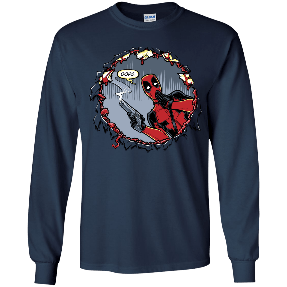 T-Shirts Navy / YS Deadpool 007 Youth Long Sleeve T-Shirt