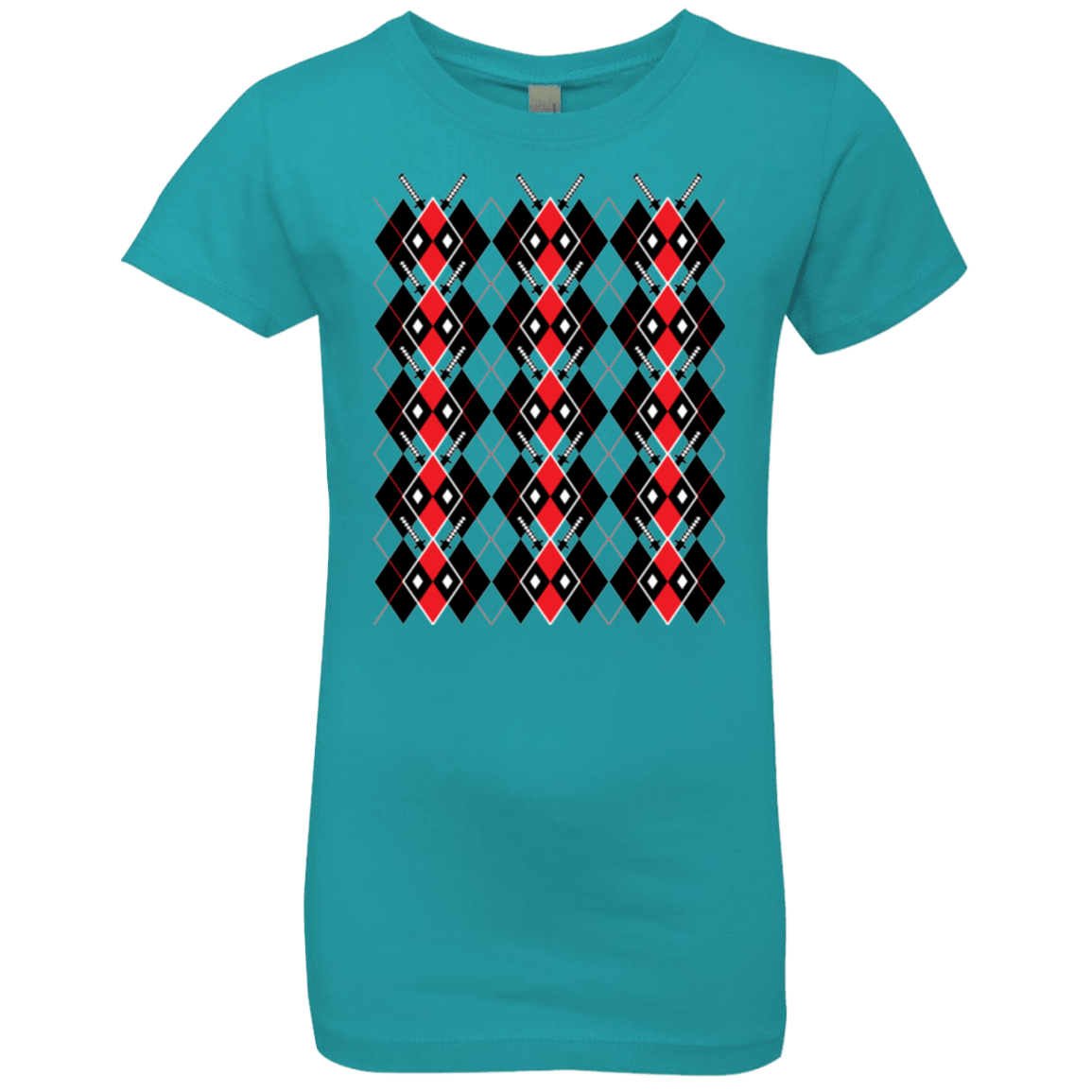 T-Shirts Tahiti Blue / YXS Deadpool Argyle Girls Premium T-Shirt