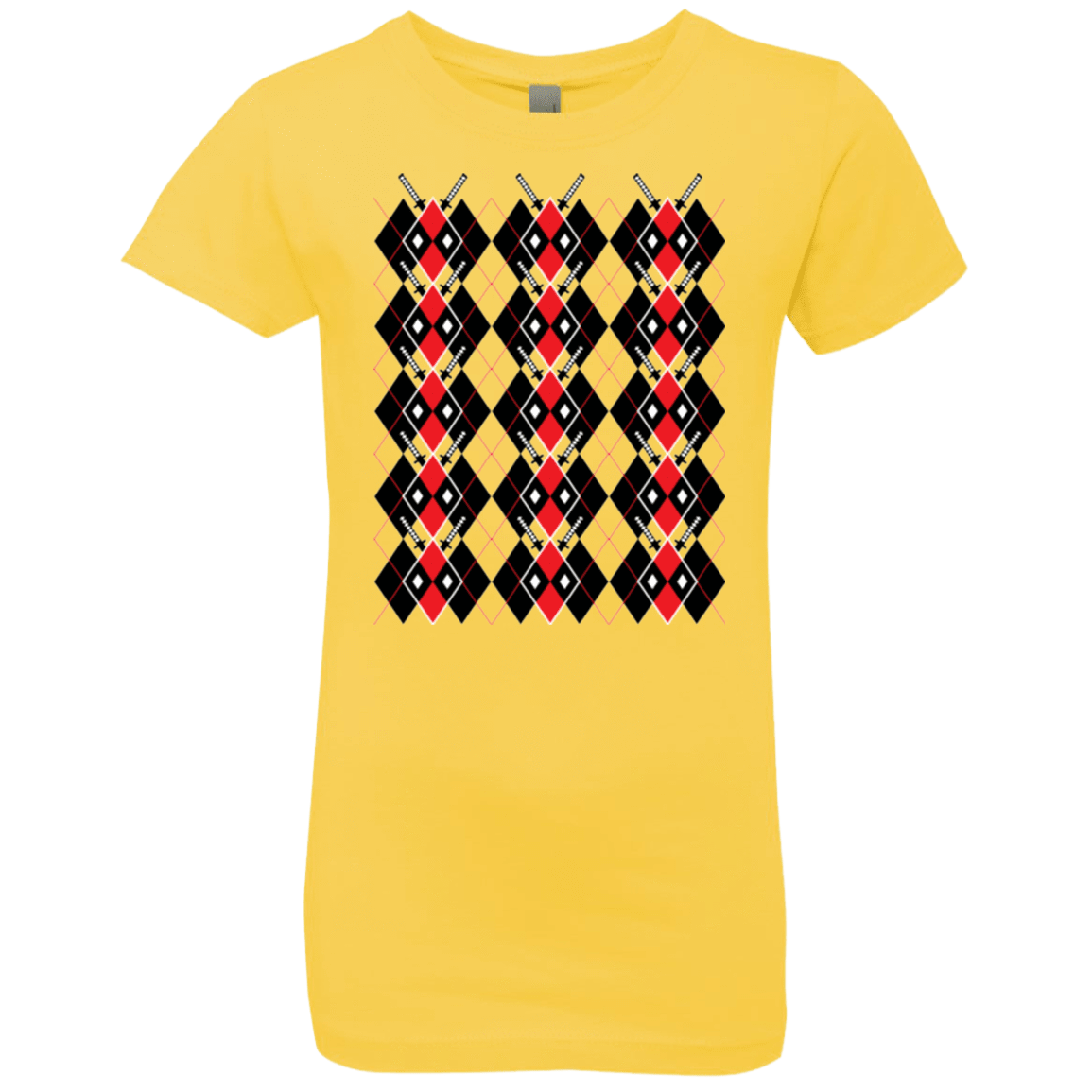T-Shirts Vibrant Yellow / YXS Deadpool Argyle Girls Premium T-Shirt