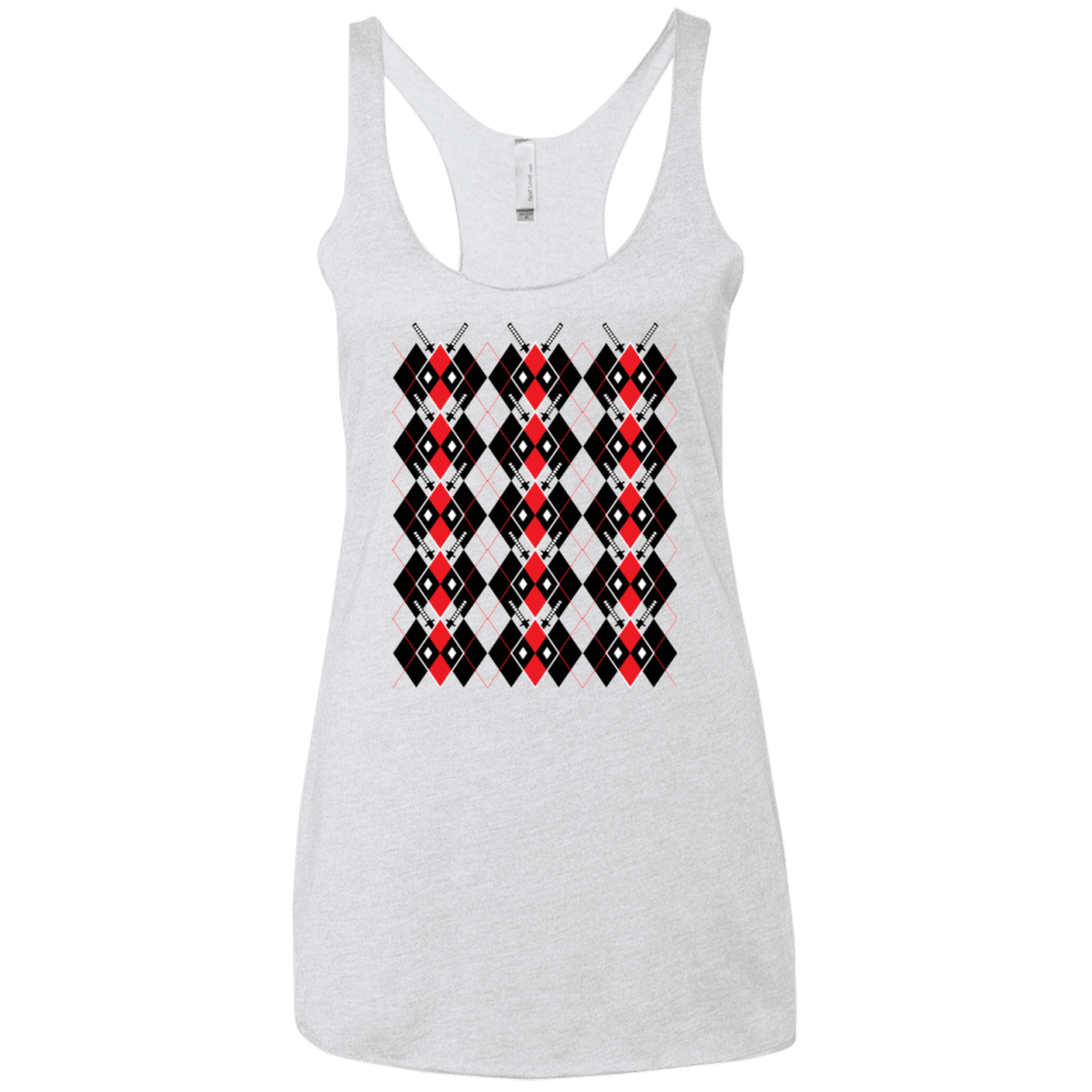 T-Shirts Heather White / X-Small Deadpool Argyle Women's Triblend Racerback Tank