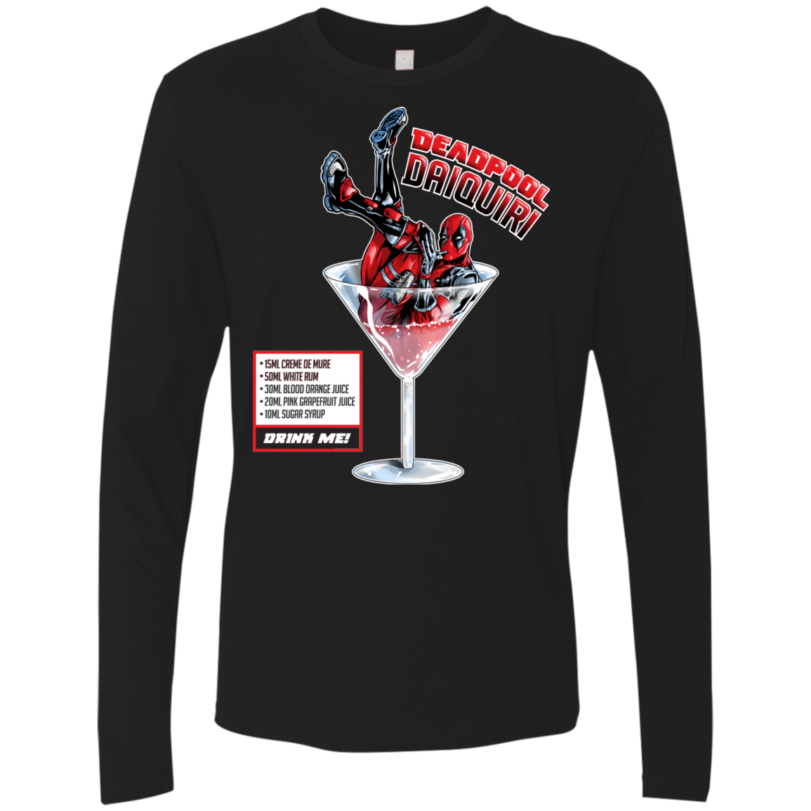 T-Shirts Black / S Deadpool Daiquiri Men's Premium Long Sleeve