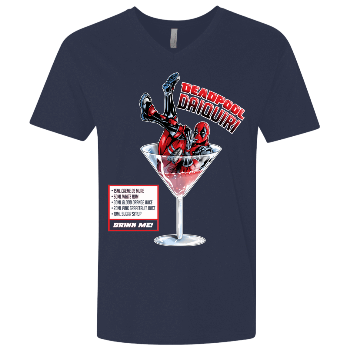 T-Shirts Midnight Navy / X-Small Deadpool Daiquiri Men's Premium V-Neck